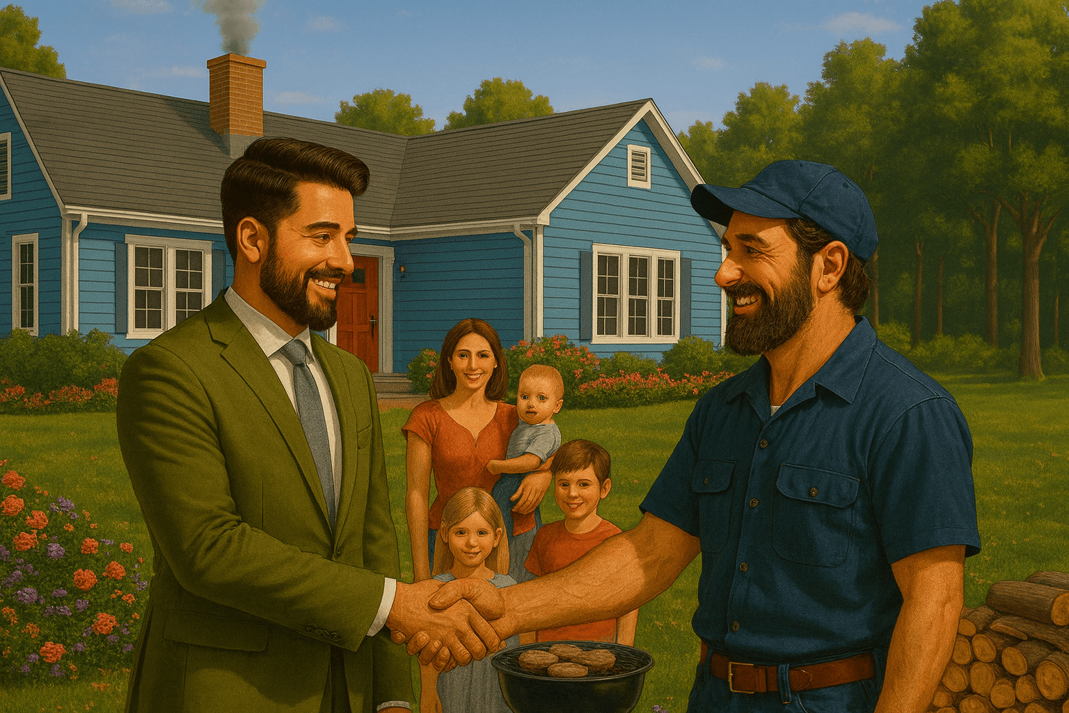 Beautiful home at sunset