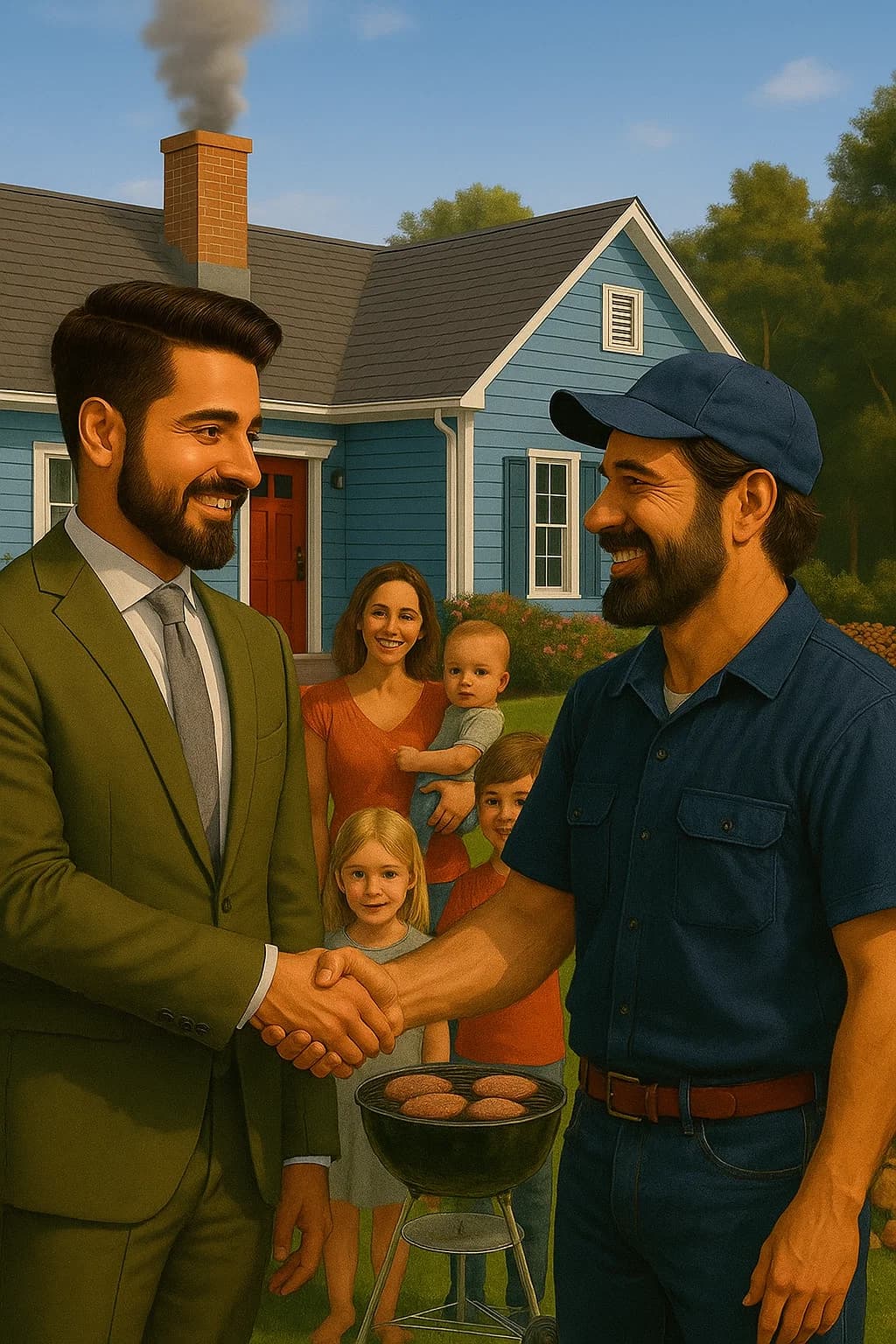 Beautiful home at sunset